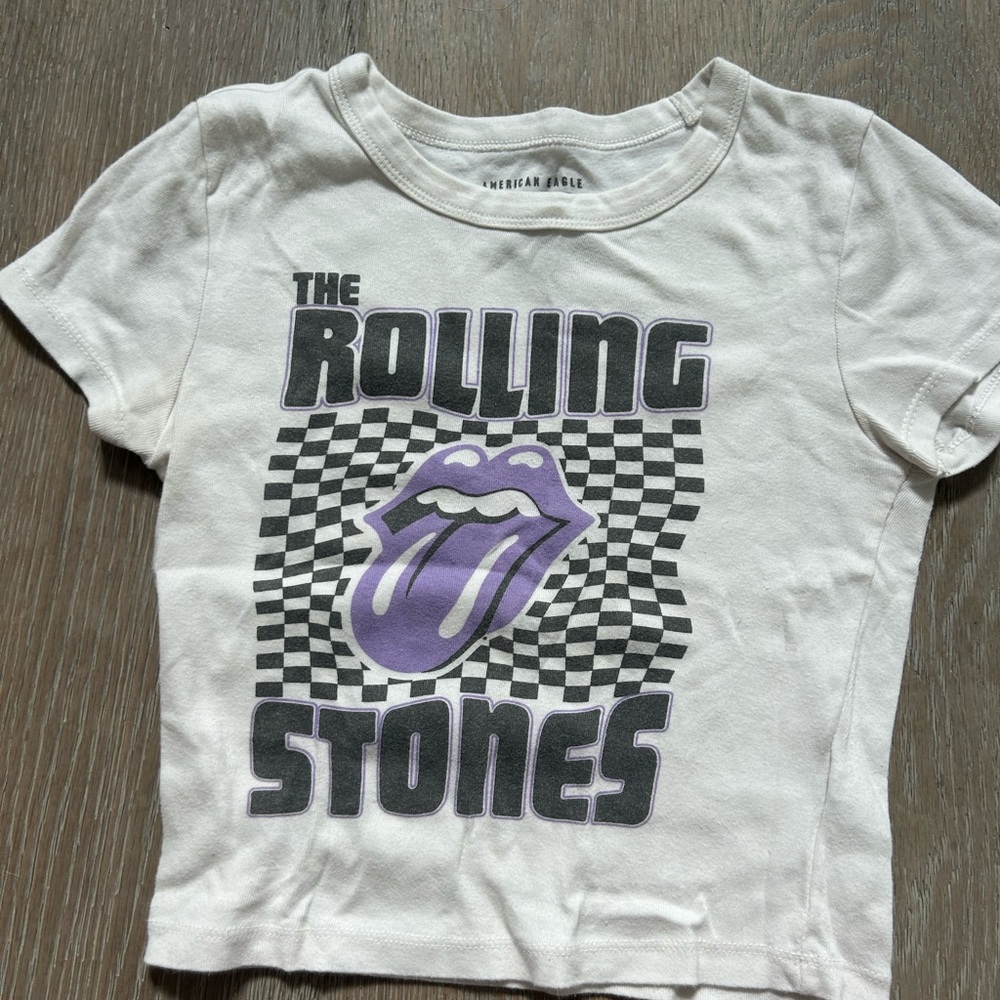 American Eagle Outfitters White and Purple Short Sleeve Tees
